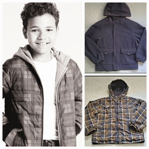 oshkosh b'gosh Boys plaid reversible jacket size 8